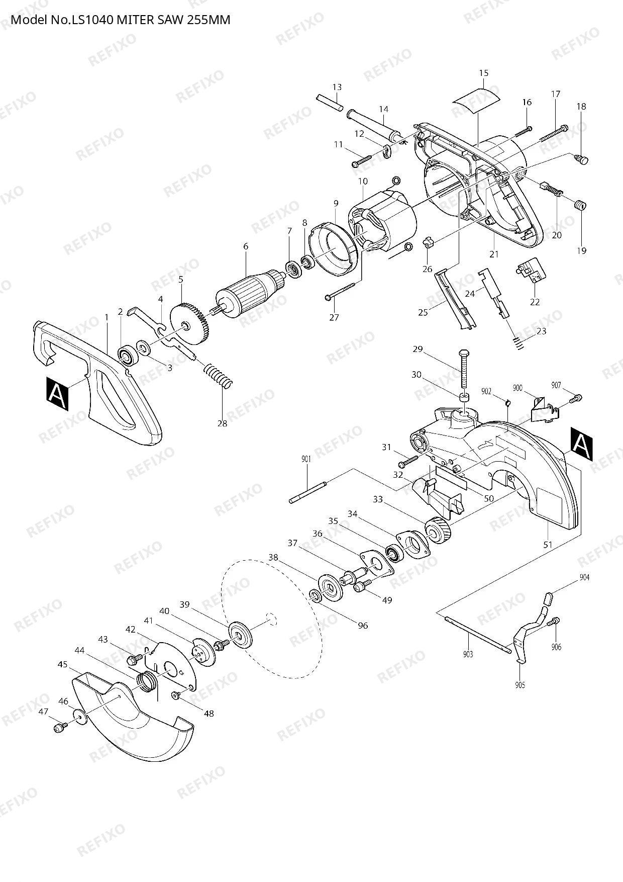 Деталировка MAKITA LS1040 — схема запчастей в разборе