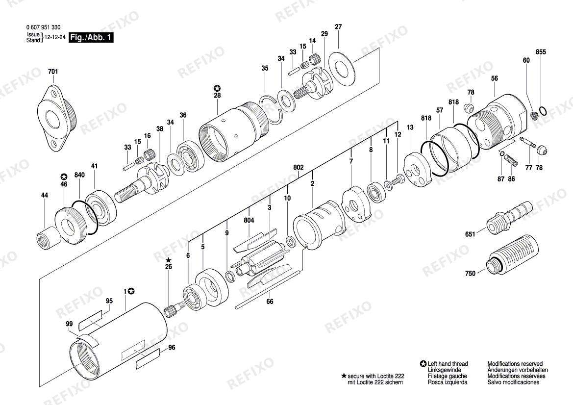 Деталировка Bosch Einbaumotor 370 WATT-SERIE (0 607 951 330) — схема запчастей в разборе