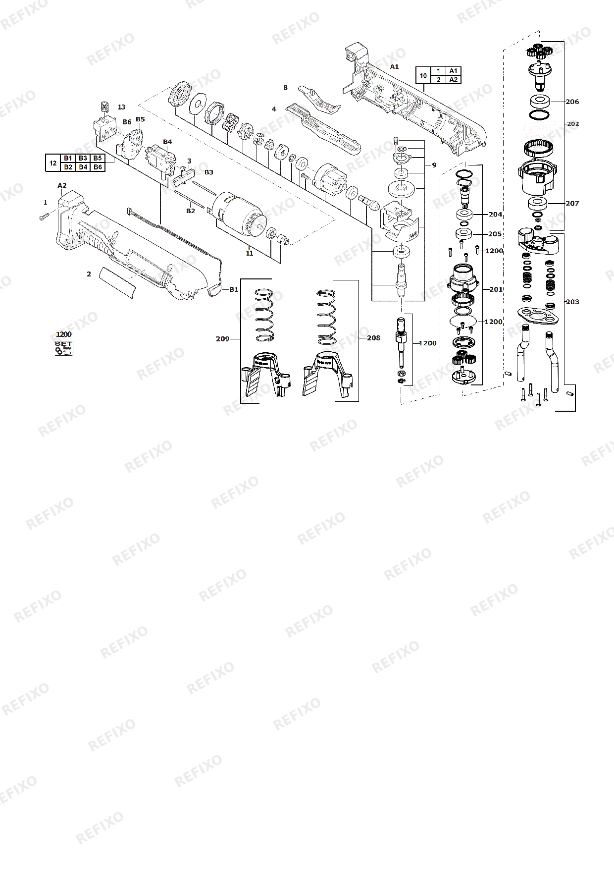 Деталировка MILWAUKEE M18BSBT 0X 4933493288 4000487290 — схема запчастей в разборе