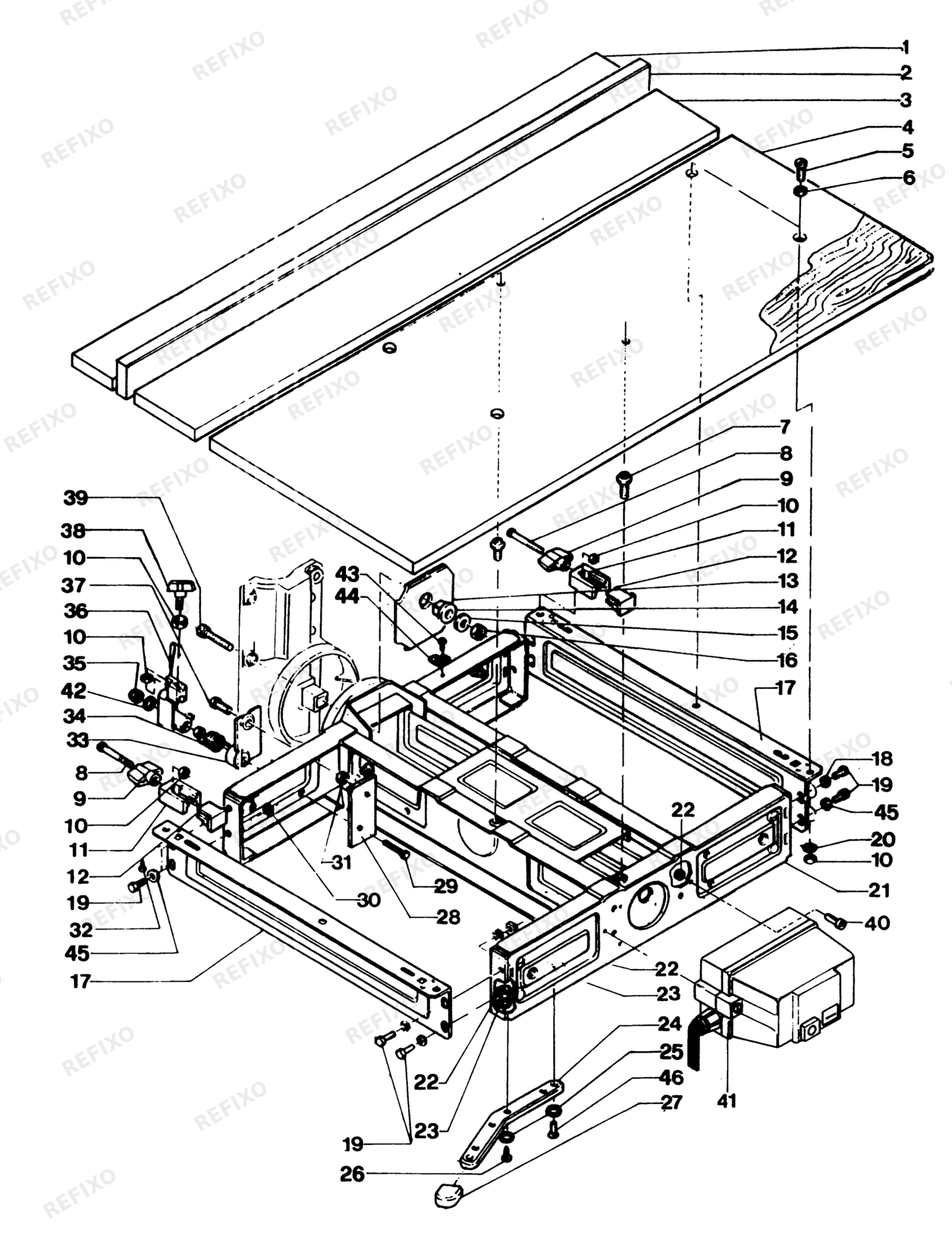 Деталировка DeWalt DW1201----D-XJ TYPE 1 RADIALKREISSÄGE DW1201----D-XJ DW1201----D — схема запчастей в разборе
