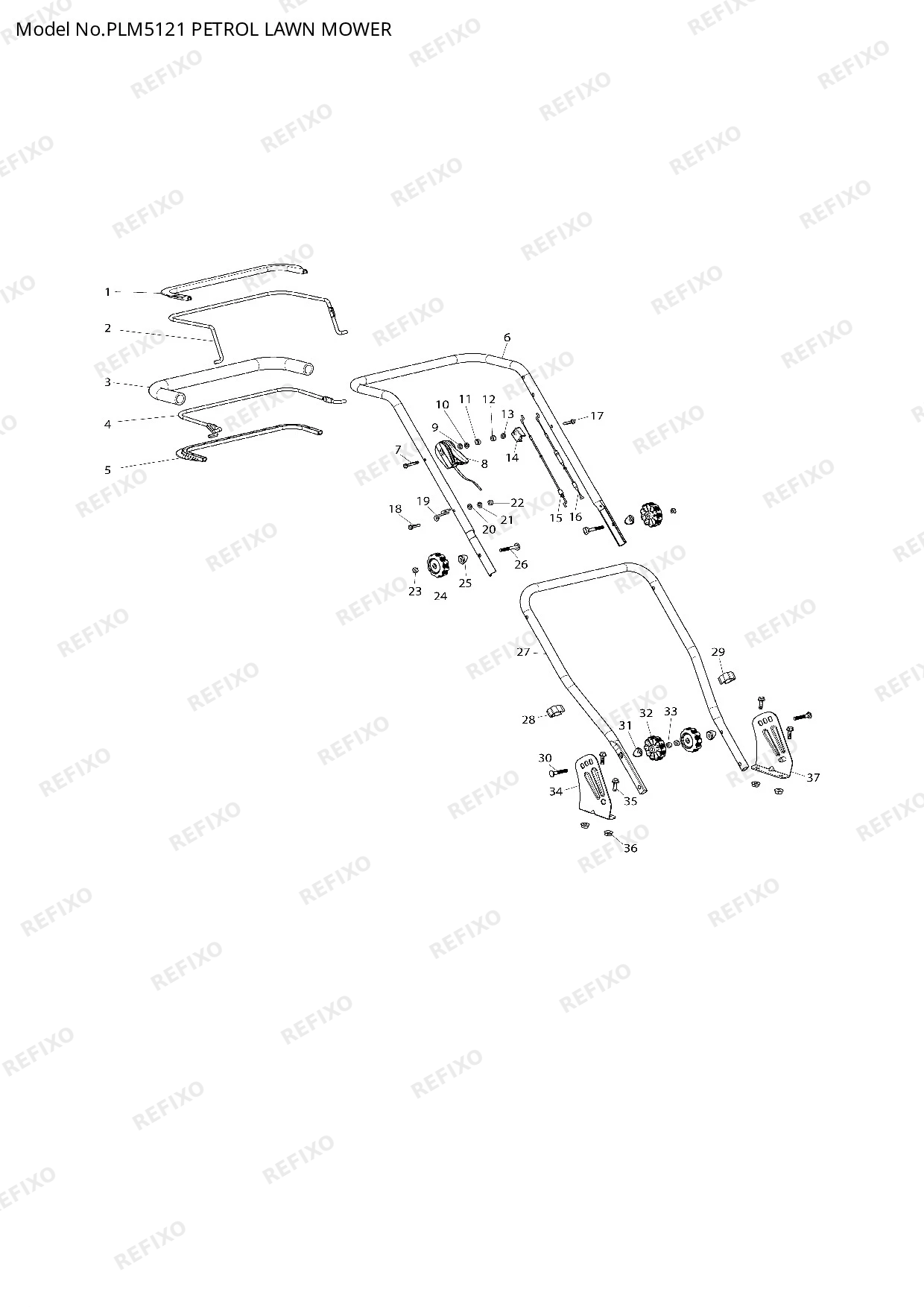 Деталировка MAKITA PLM5121 — схема запчастей в разборе