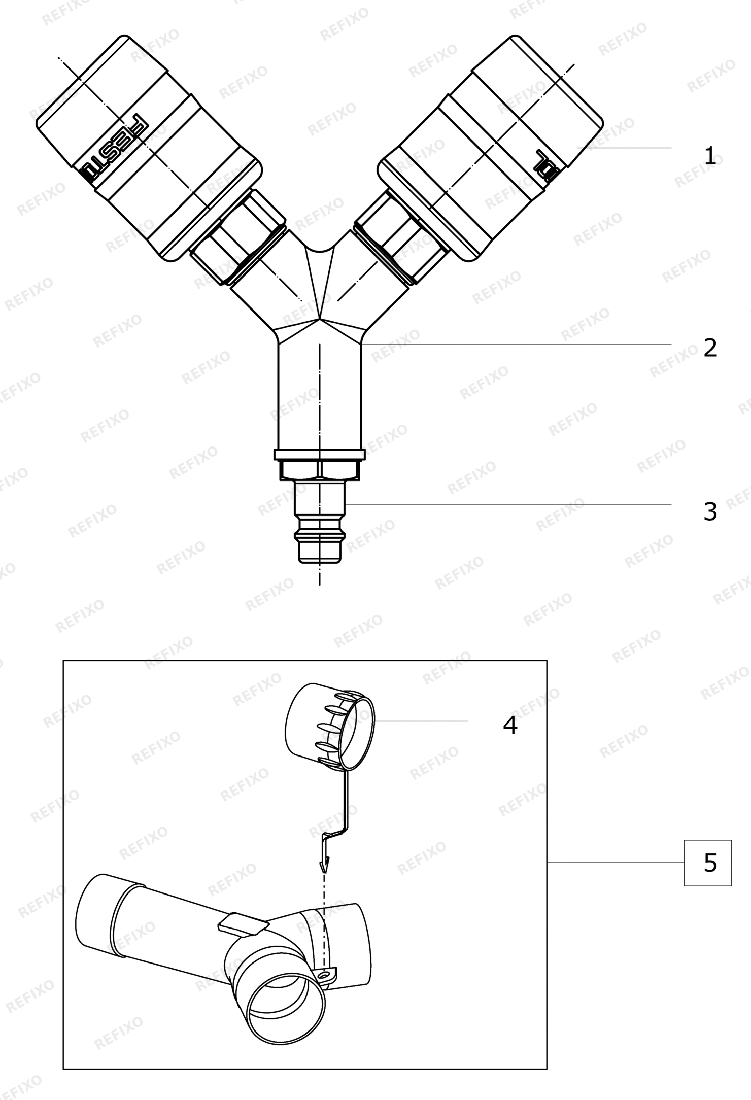 Деталировка Festool IAS-Doppelanschluss IAS 3-DA-CT 497284 — схема запчастей в разборе