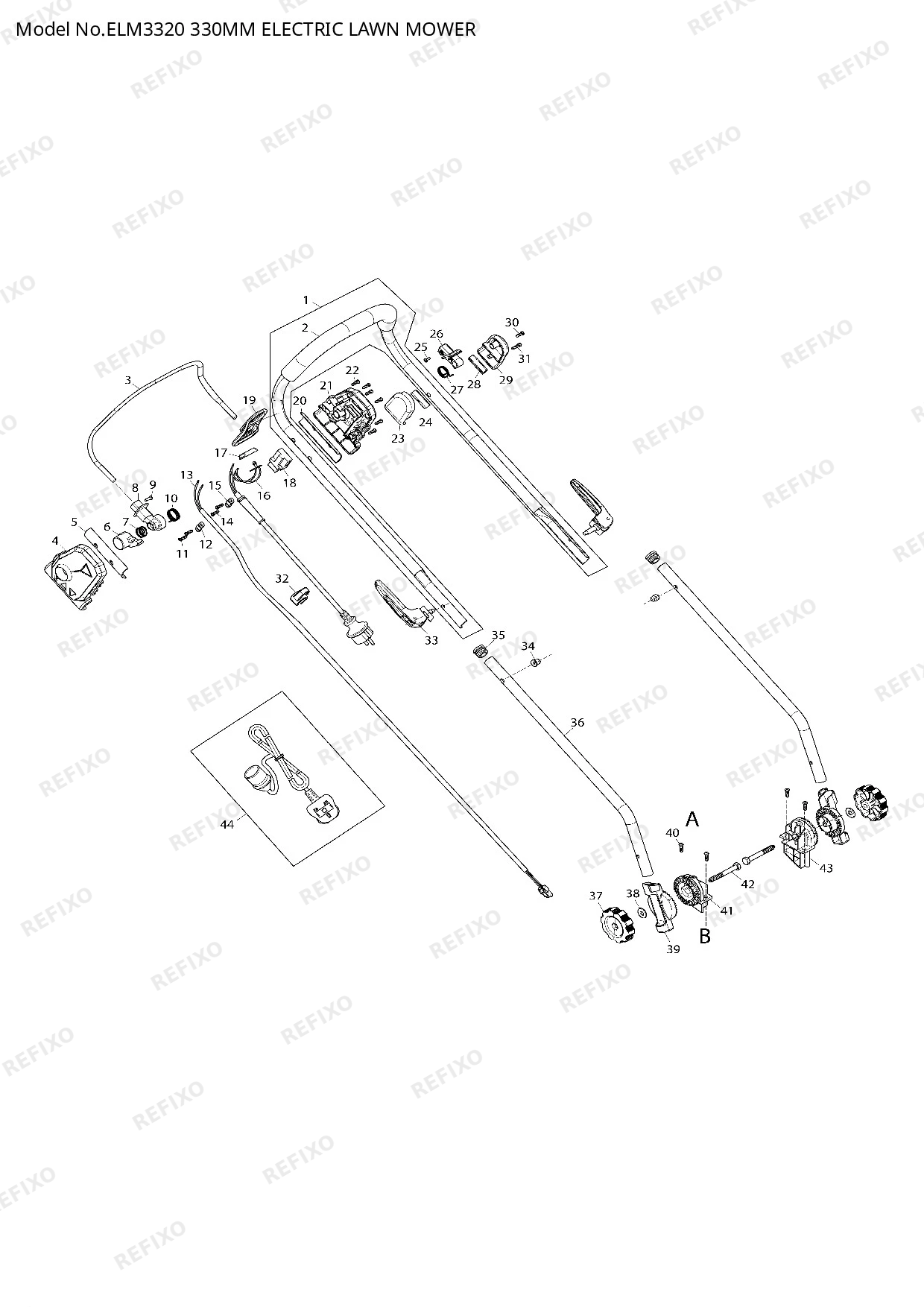 Деталировка MAKITA ELM3320 — схема запчастей в разборе