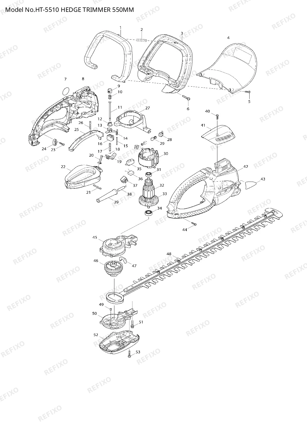 Деталировка MAKITA HT 5510 — схема запчастей в разборе