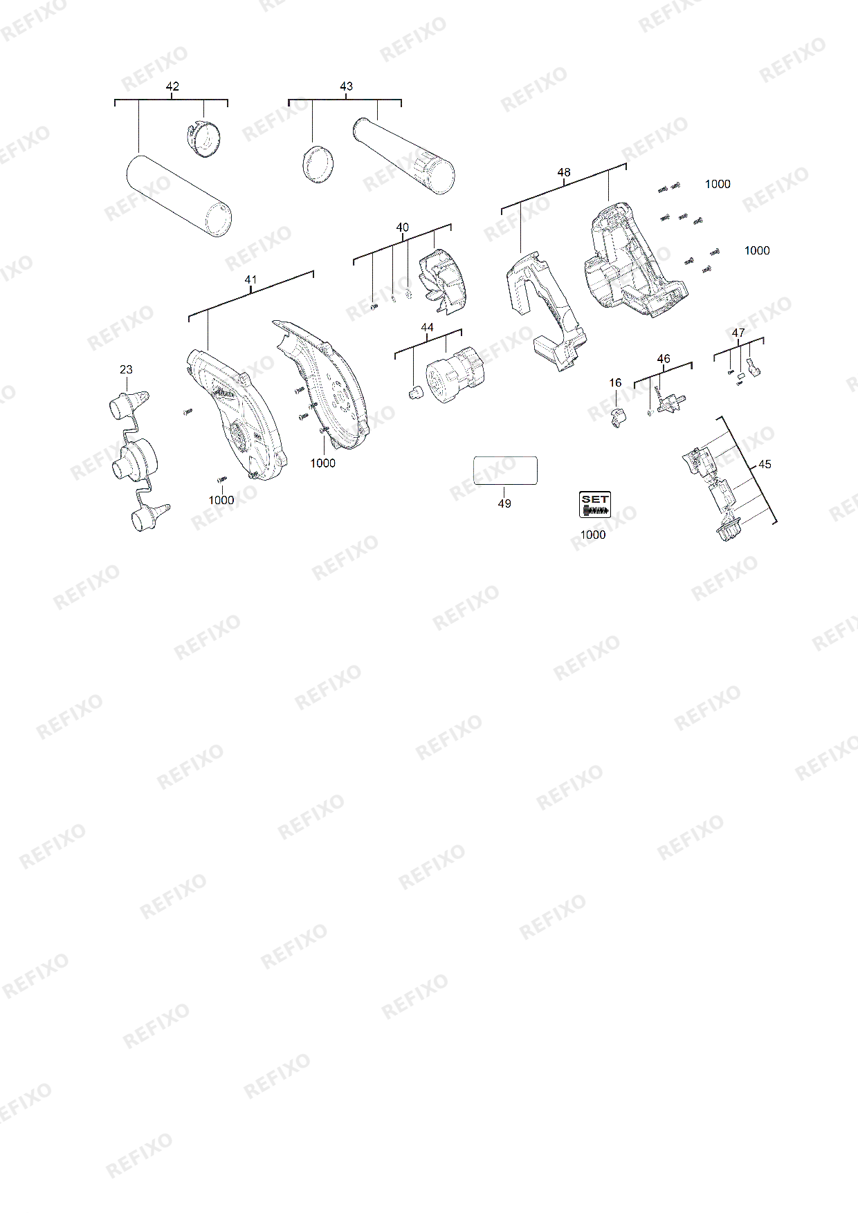 Деталировка MILWAUKEE M18BBL 0 4933446216 4000446217 — схема запчастей в разборе