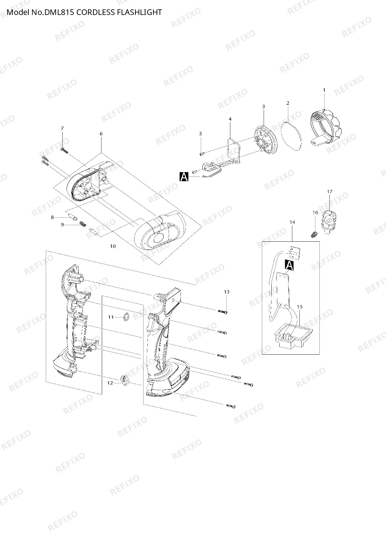 Деталировка MAKITA DML815 — схема запчастей в разборе