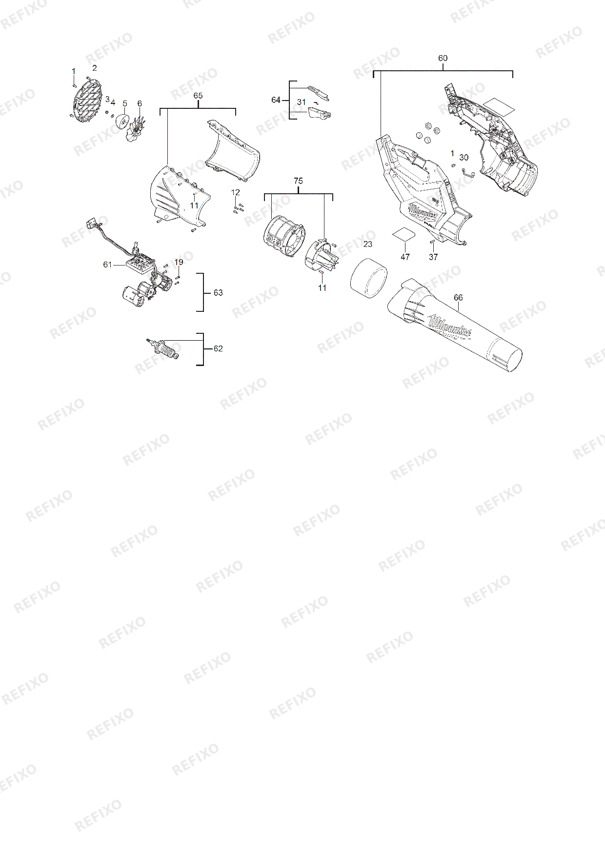 Деталировка MILWAUKEE M18FBLG3 0 4933493301 4000503322 — схема запчастей в разборе