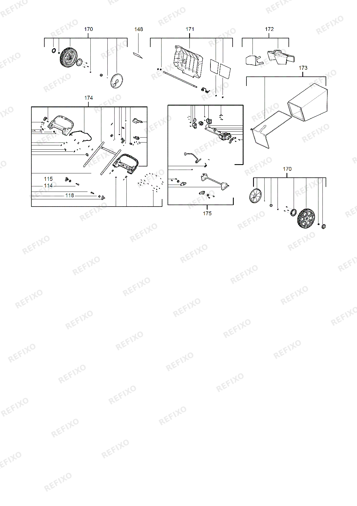 Деталировка MILWAUKEE M18F2LM53 0 4933479584 4000491303 — схема запчастей в разборе