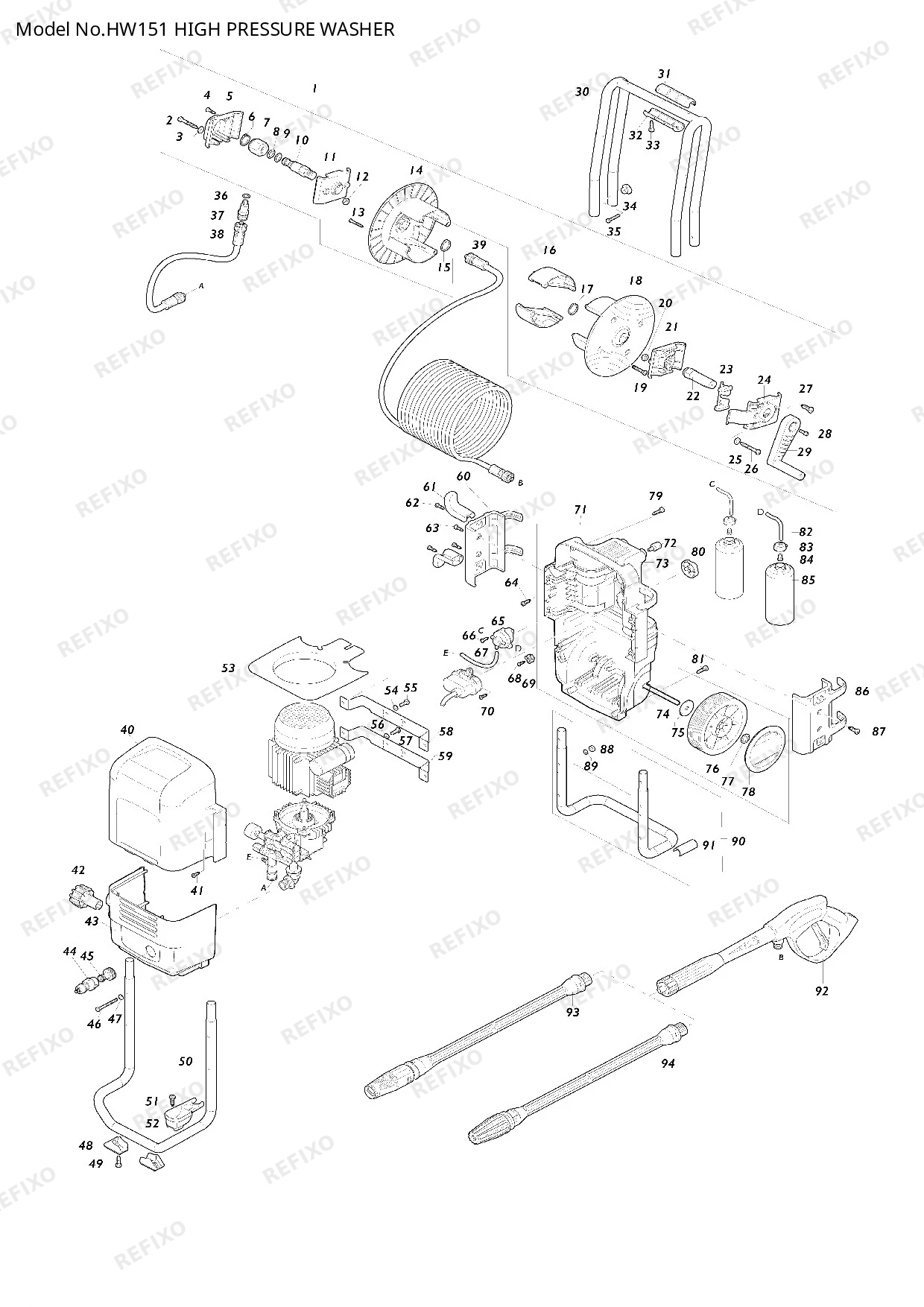 Деталировка MAKITA HW151 — схема запчастей в разборе