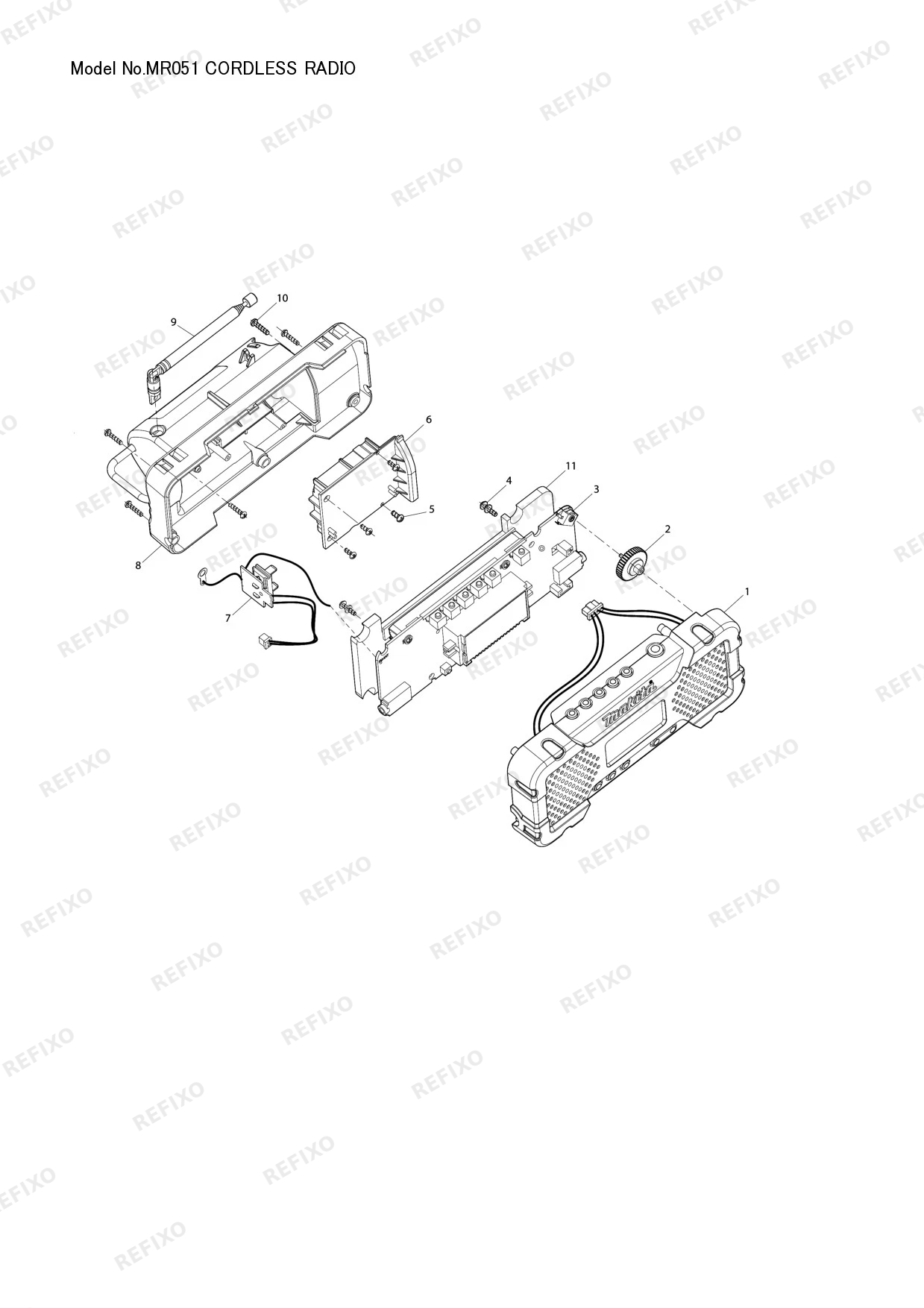 Деталировка MAKITA MR051 — схема запчастей в разборе