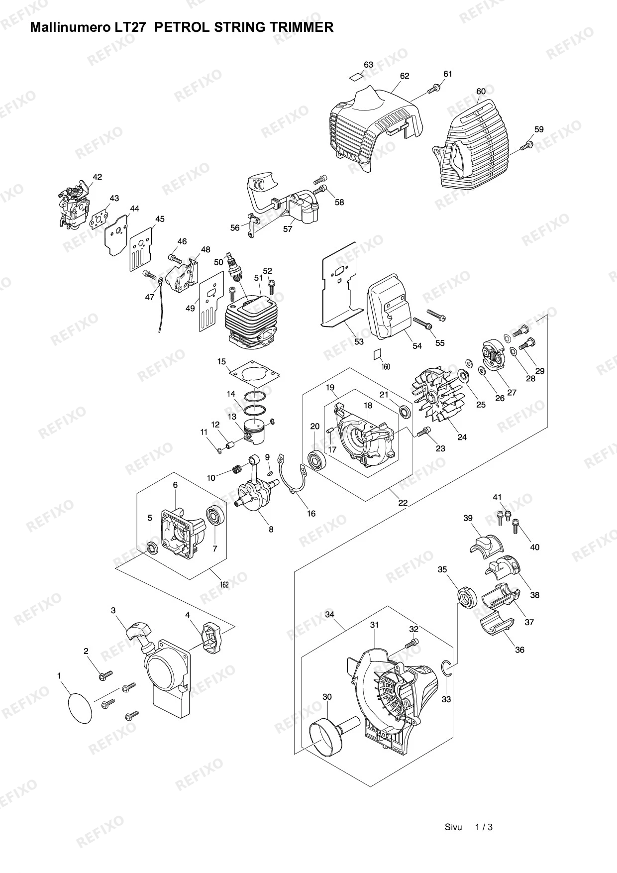 Деталировка MAKITA LT 27 — схема запчастей в разборе