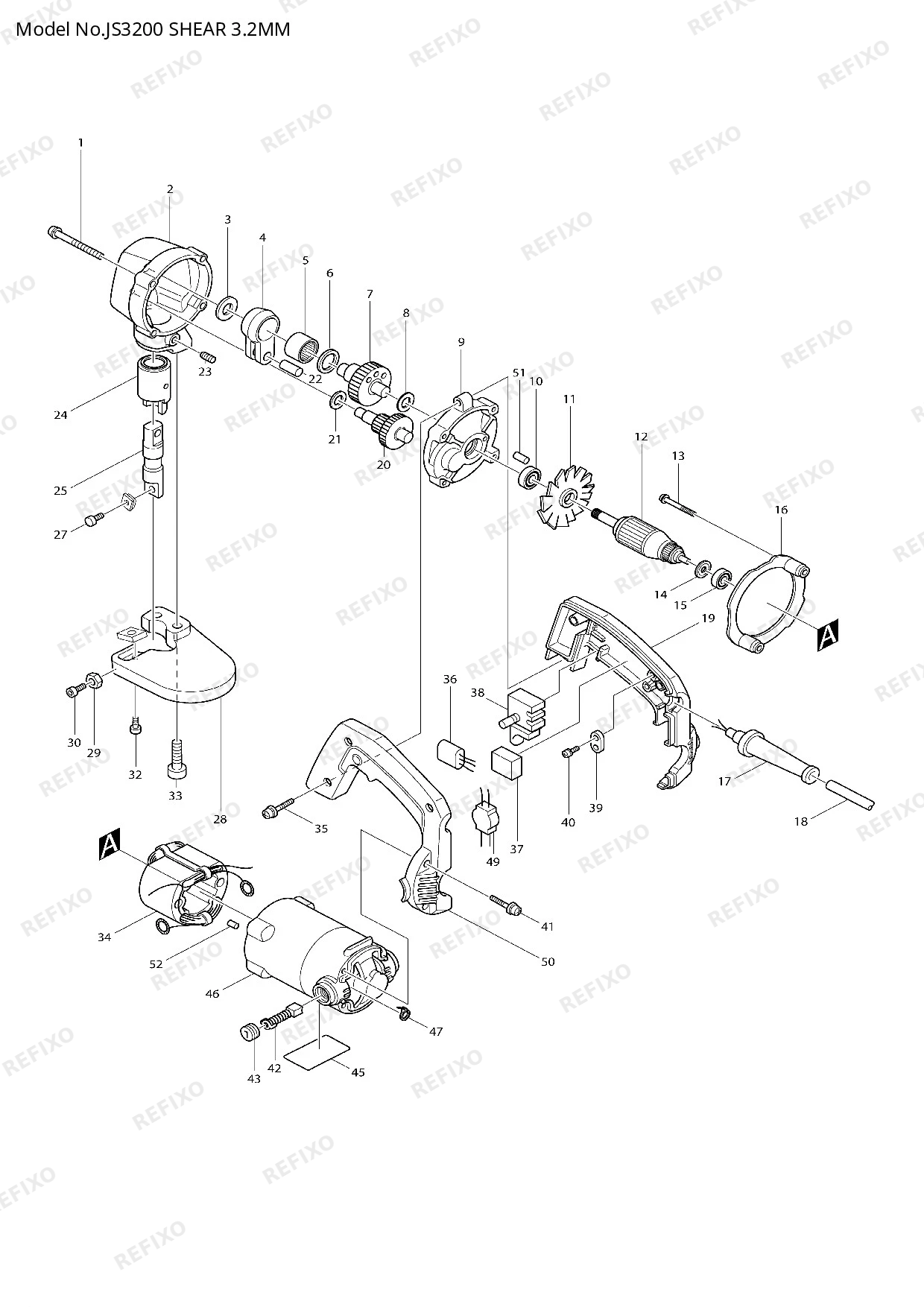 Деталировка MAKITA JS3200 — схема запчастей в разборе