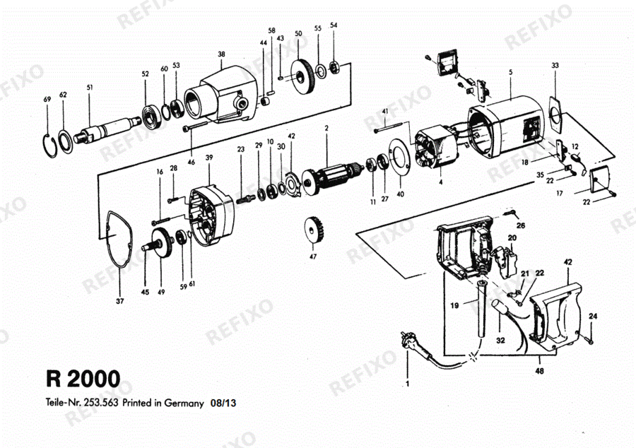 Деталировка Flex R 2000-160 230CEE 304875 — схема запчастей в разборе