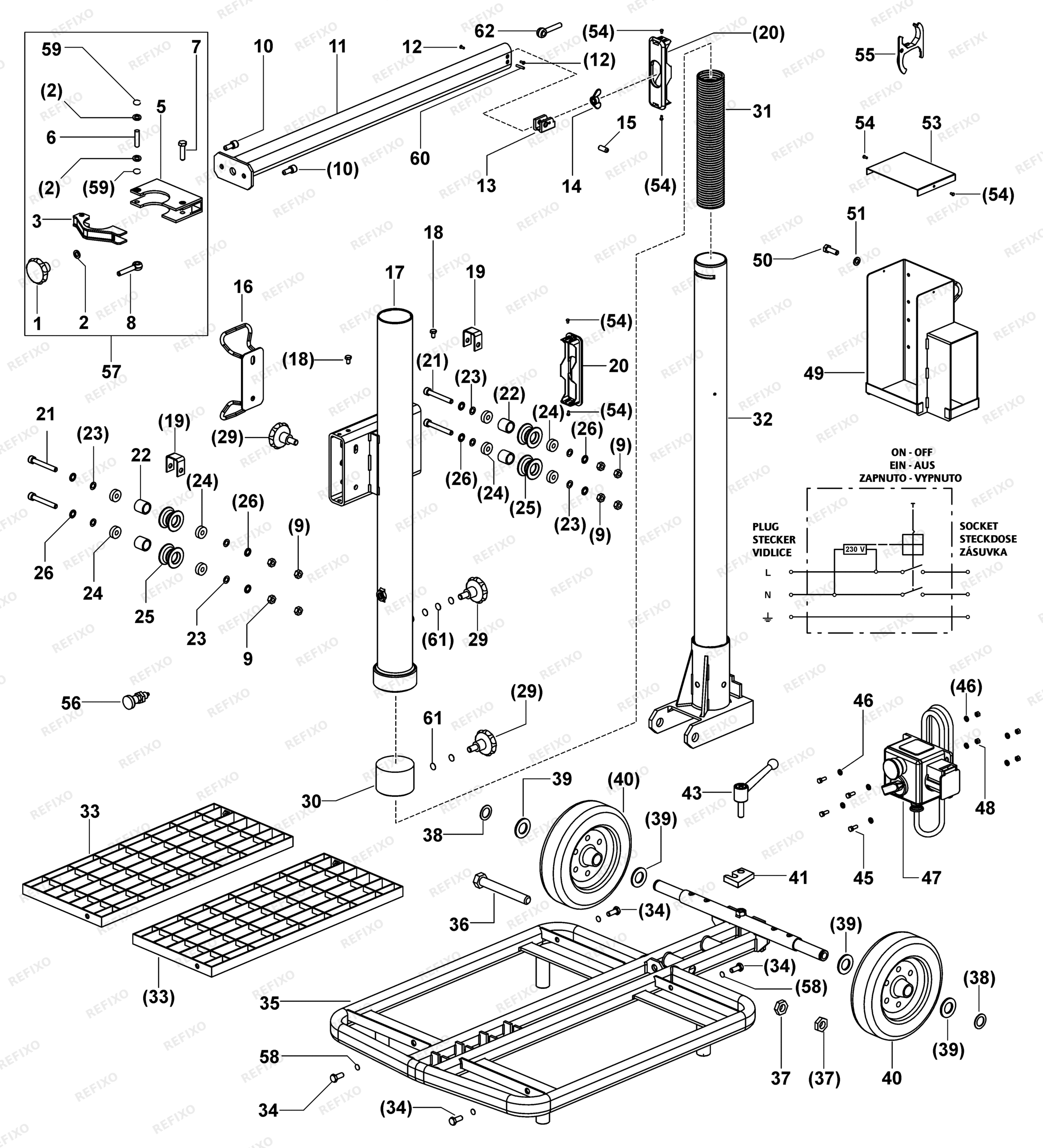 Деталировка Festool MS 57 - Mischcenter 768209 — схема запчастей в разборе