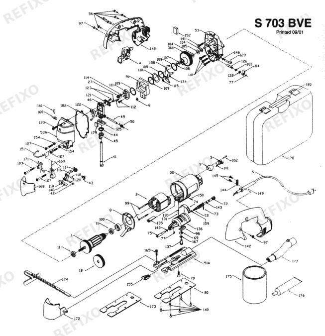 Деталировка Flex S 703 BVE 230CEE 259921 — схема запчастей в разборе