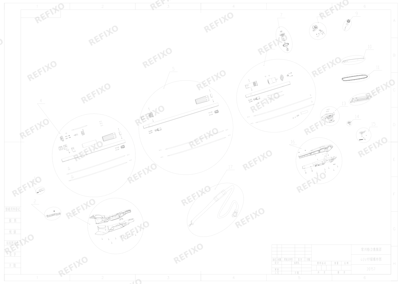 Деталировка Greenworks 20157-Exploded view — схема запчастей в разборе
