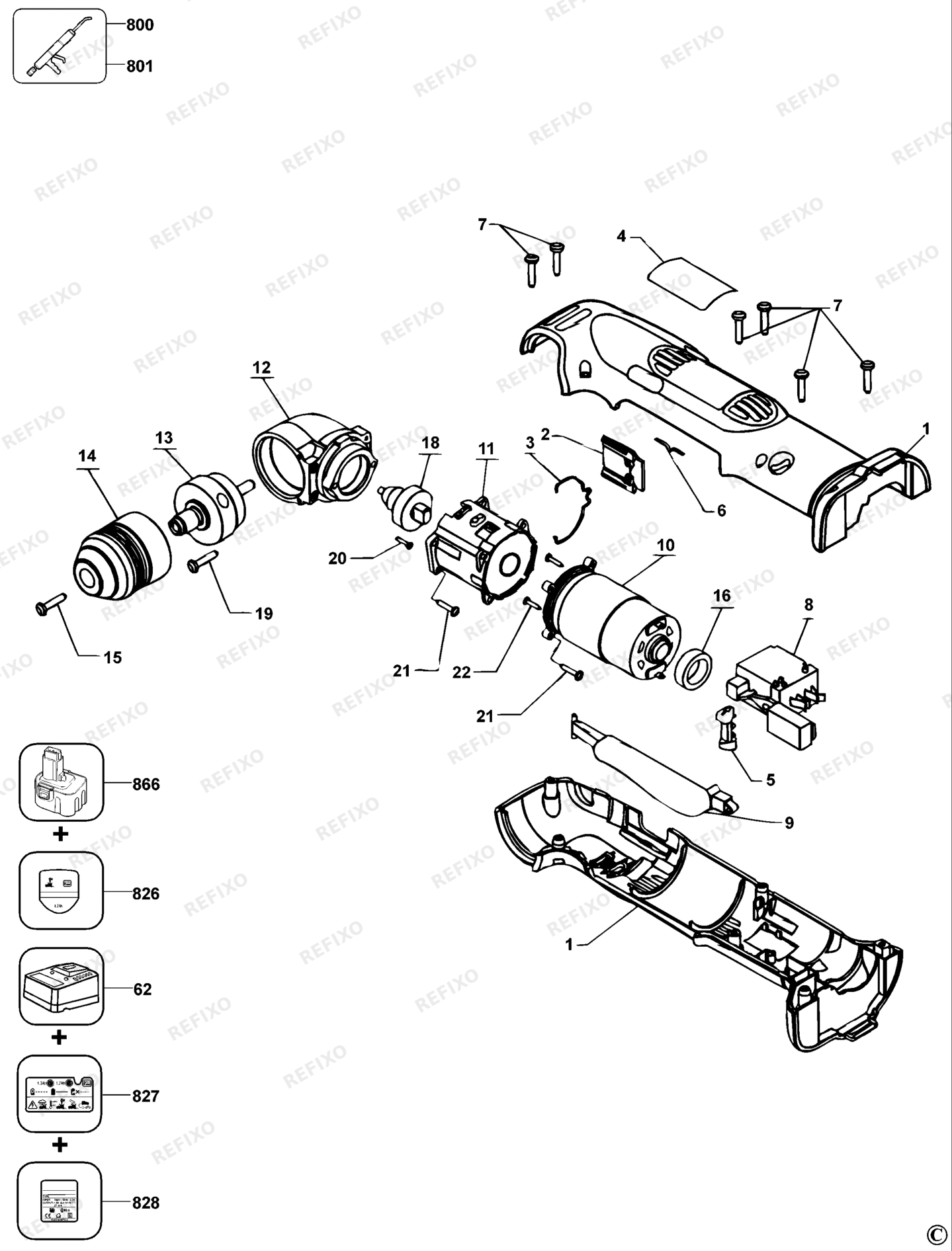 Деталировка DeWalt DW966-QW TYPE 2 RIGHT ANGLE DRILL DW966-QW DW966 — схема запчастей в разборе