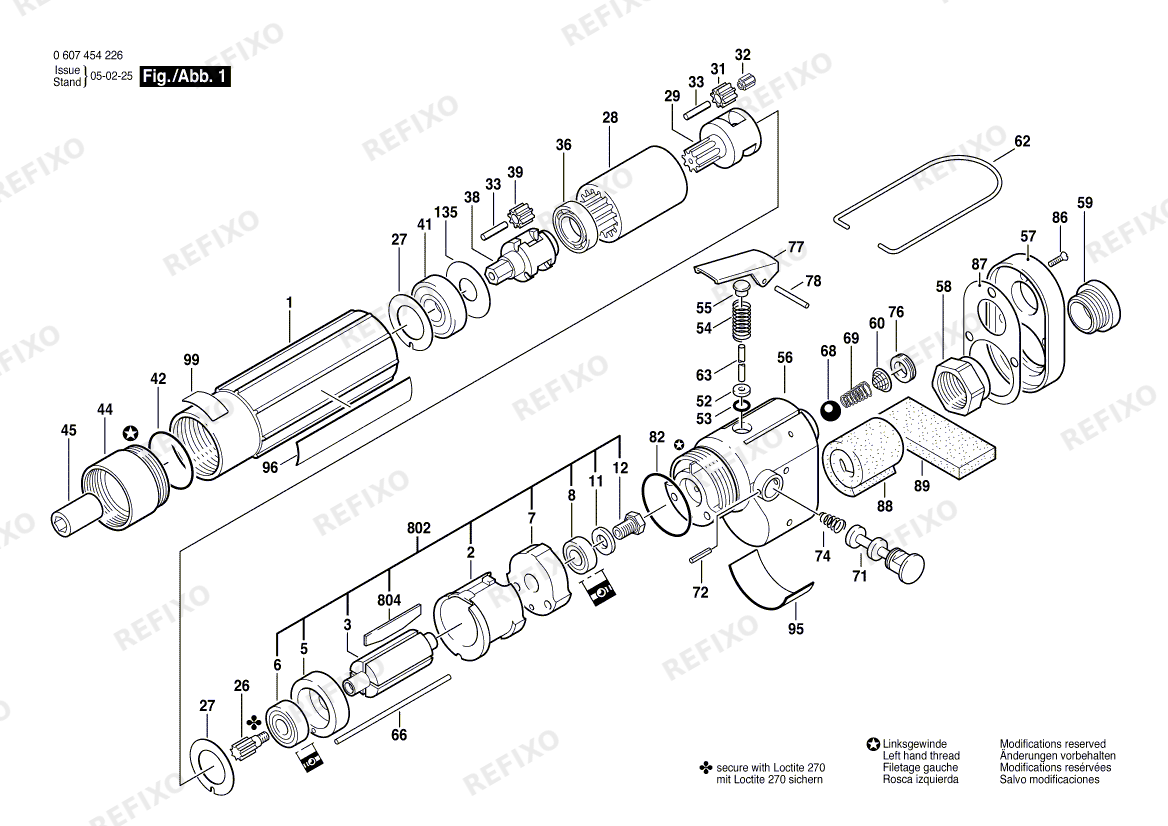 Деталировка Bosch Pw- шуруповёрт -Ind 120 WATT-SERIE (0 607 454 226) — схема запчастей в разборе