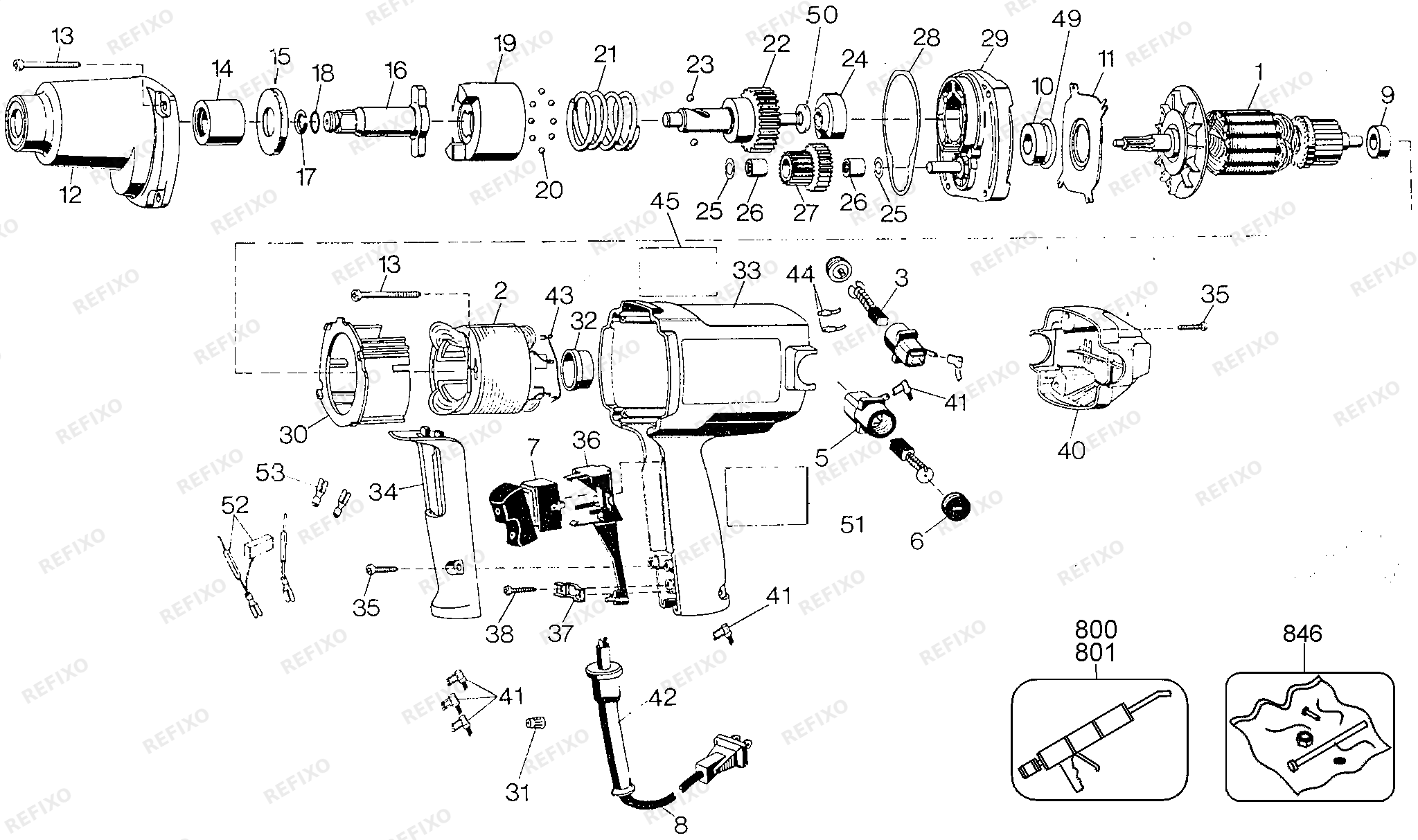 Black&Decker IMPACT WRENCH (U.K.) 2674-47 — схема запчастей