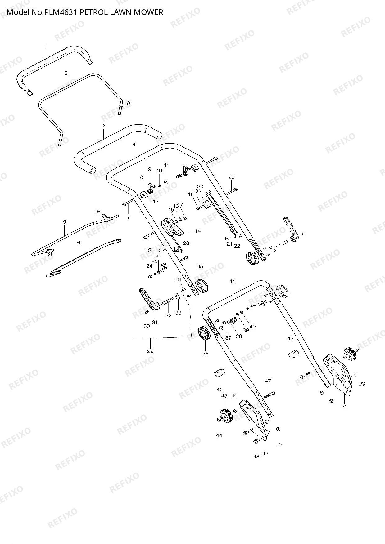 Деталировка MAKITA PLM4631 — схема запчастей в разборе