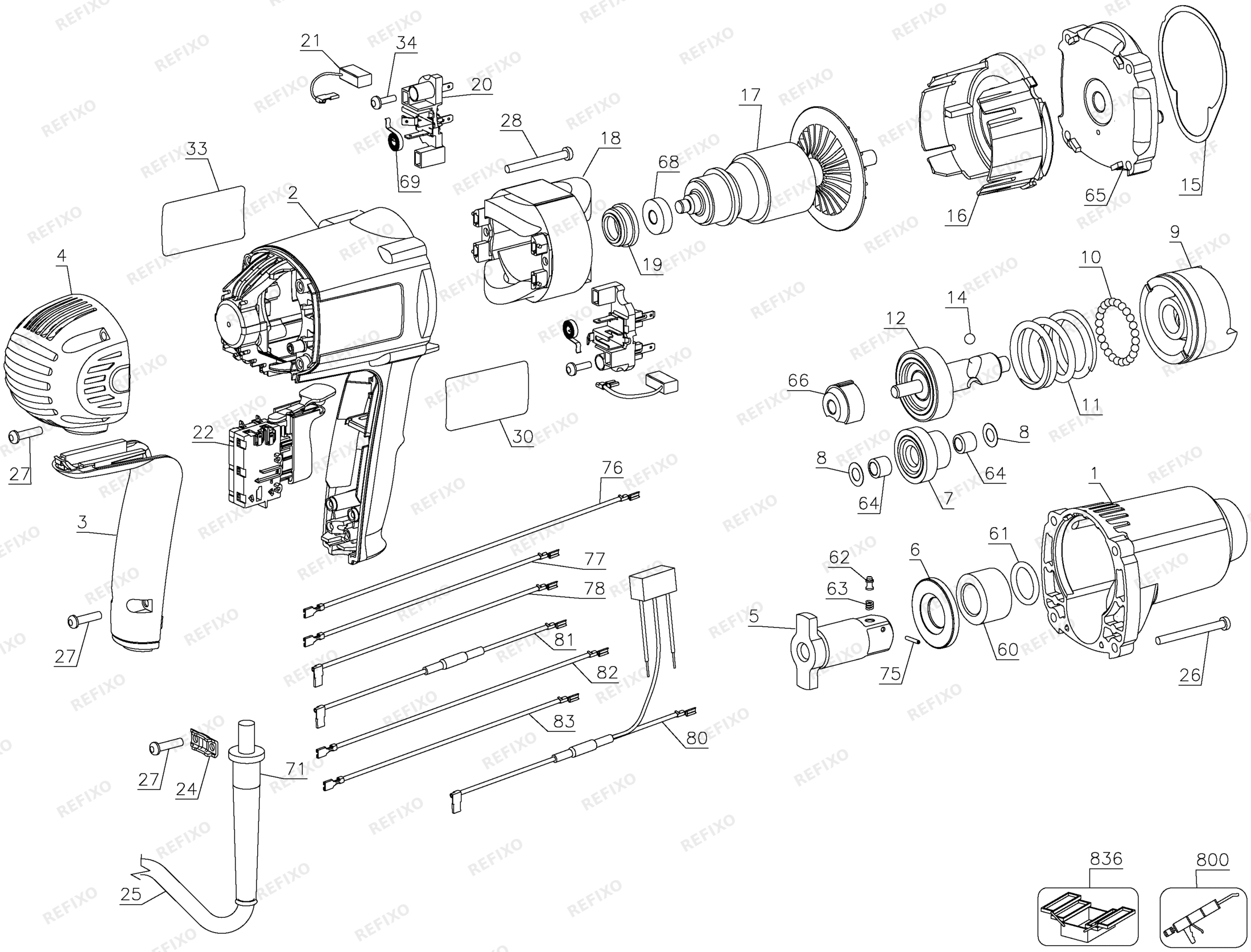Деталировка DeWalt DW292-QS TYPE 2 SCHLAGSCHRAUBENSCHL. DW292-QS DW292 — схема запчастей в разборе