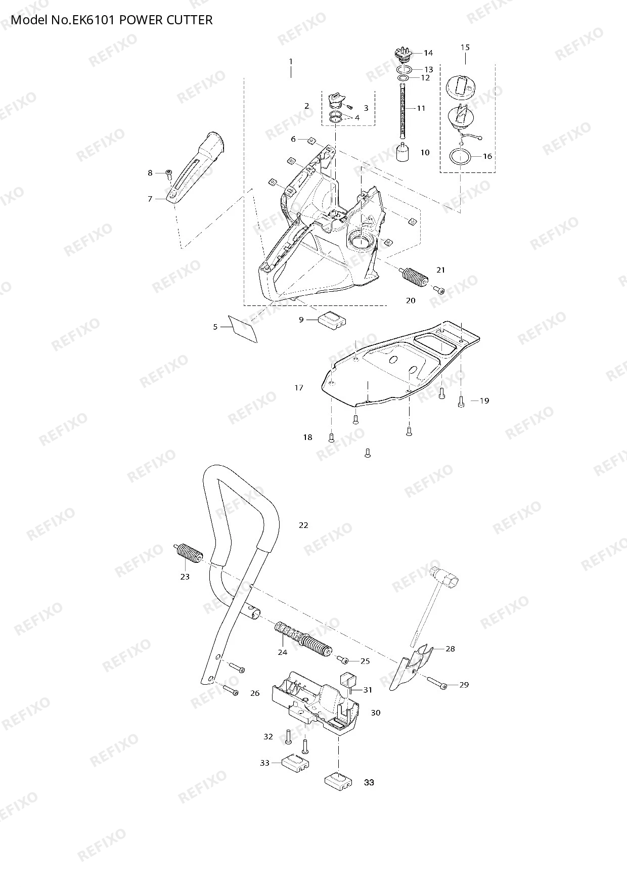 Деталировка MAKITA EK6101 — схема запчастей в разборе