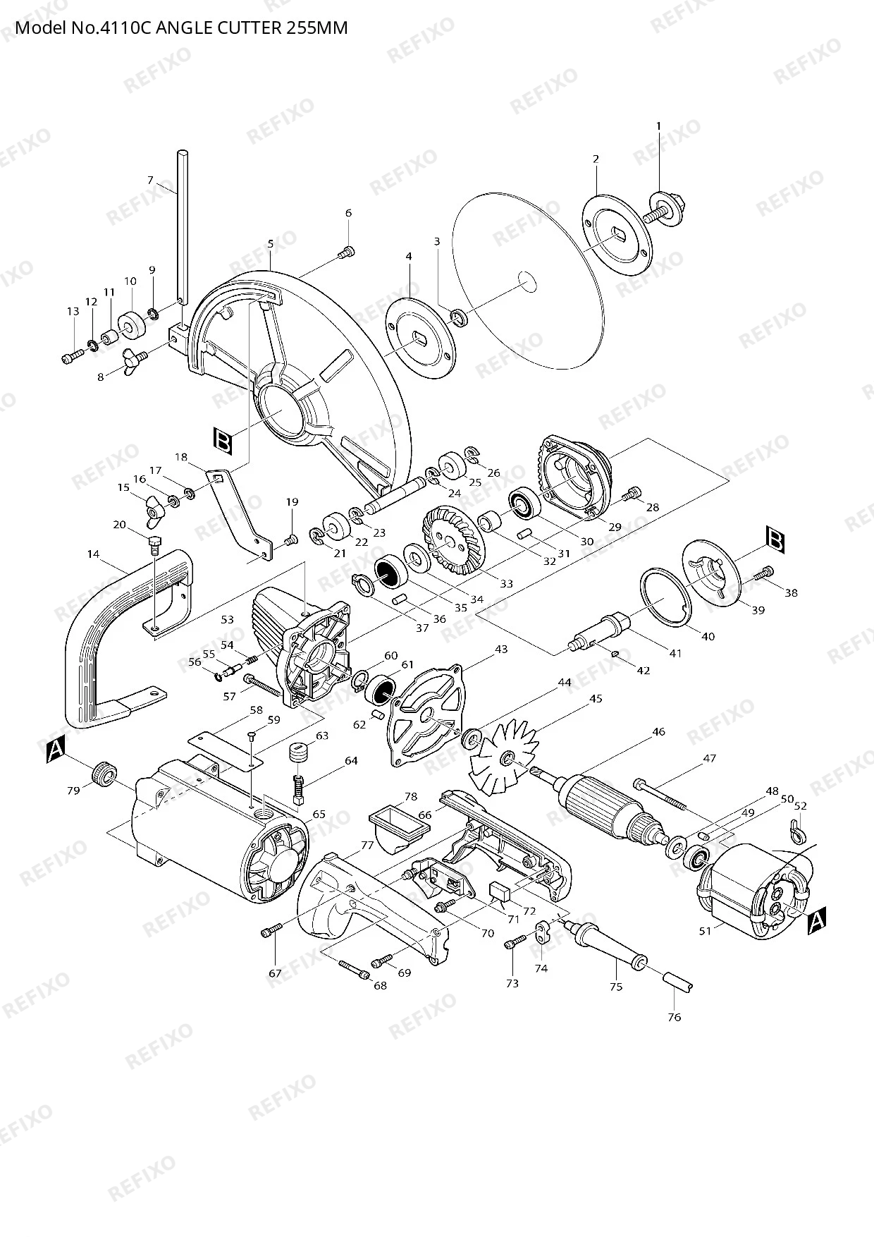 Деталировка MAKITA 4110C — схема запчастей в разборе
