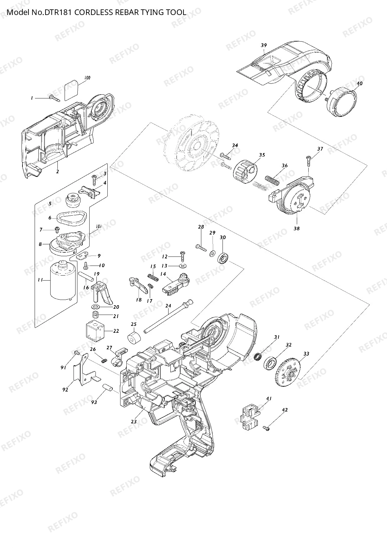Деталировка MAKITA DTR181 — схема запчастей в разборе