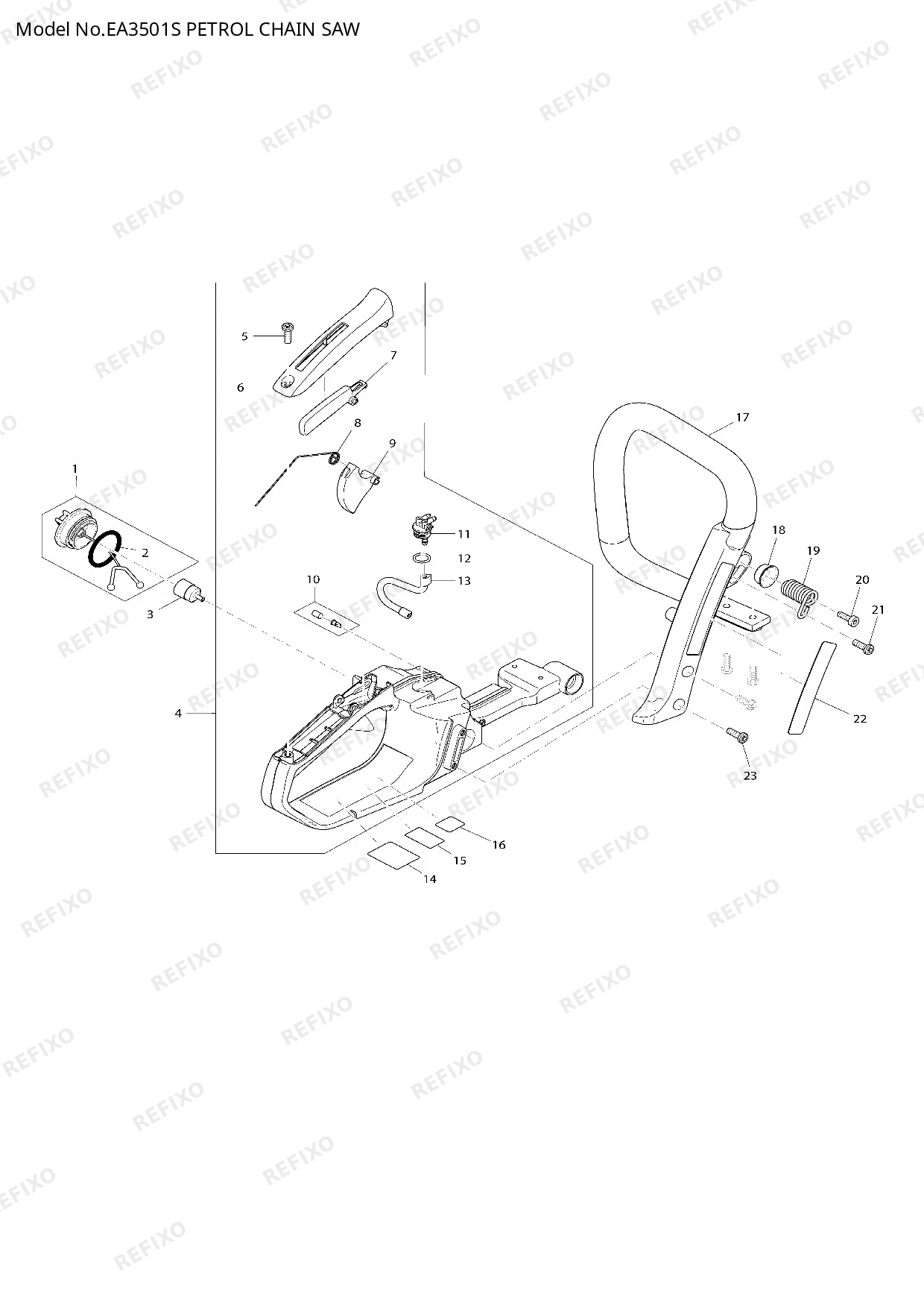 Деталировка MAKITA EA3501S — схема запчастей в разборе