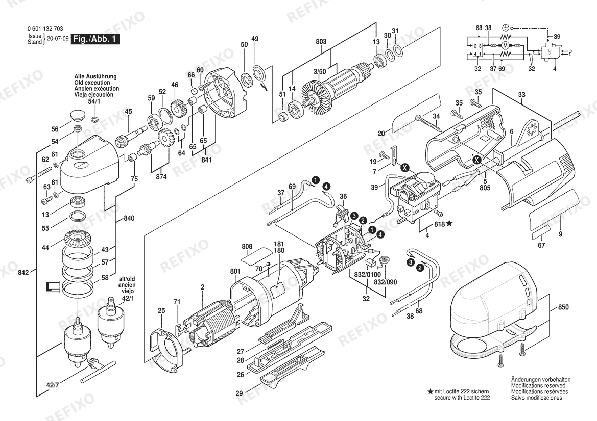 Деталировка Bosch Winkelbohrmaschine GWB 10 RE | 115 V | 012 - TW (0 601 132 705) — схема запчастей в разборе