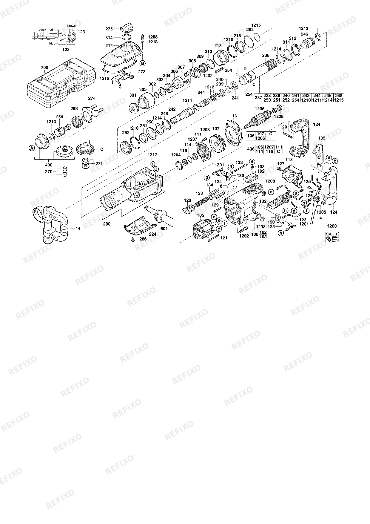 Деталировка MILWAUKEE K900S 4933375720 4000375721 — схема запчастей в разборе