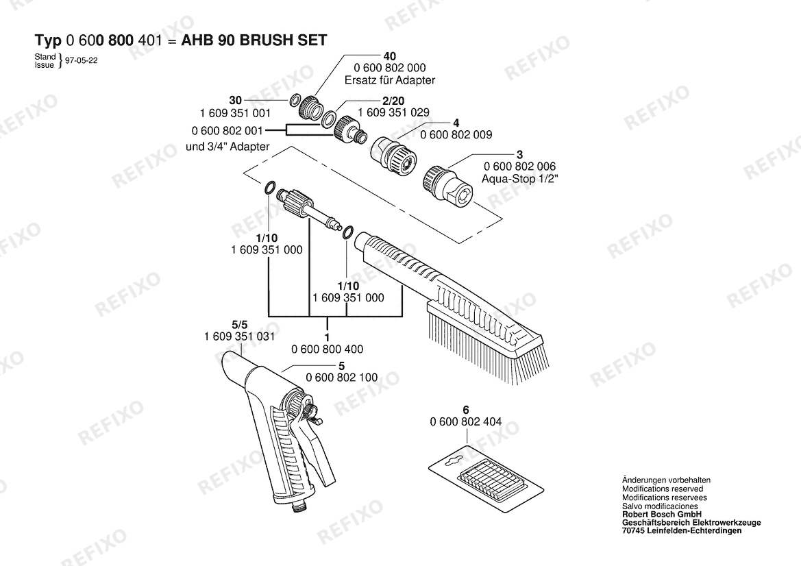 Деталировка Bosch Autopflegeset AHB 90 BR набор (0 600 800 401) — схема запчастей в разборе