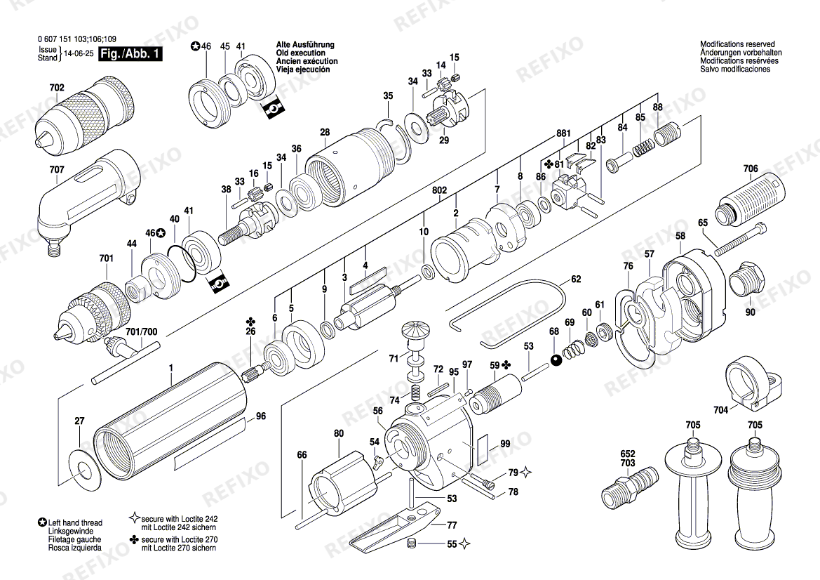 Деталировка Bosch Pw- дрель -Ind 370 WATT-SERIE (0 607 151 106) — схема запчастей в разборе