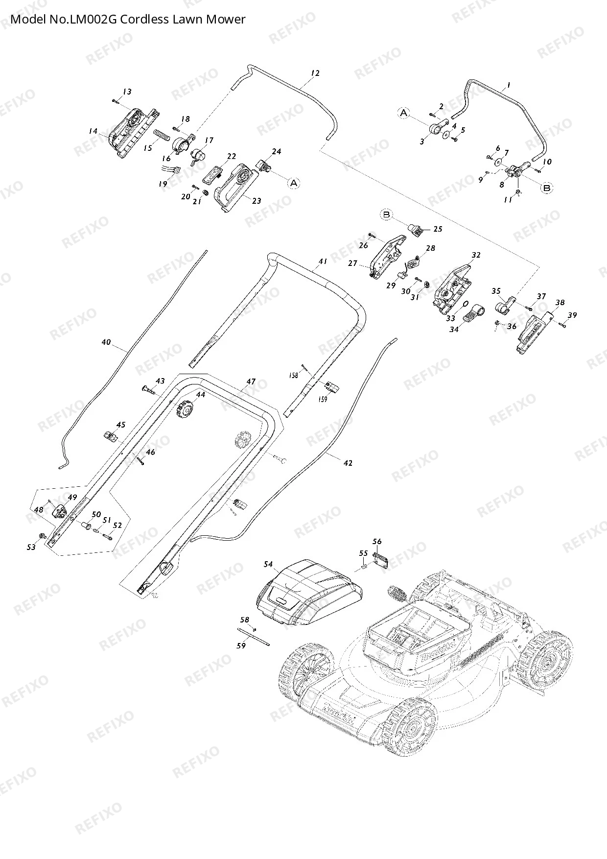 Деталировка MAKITA LM002G — схема запчастей в разборе