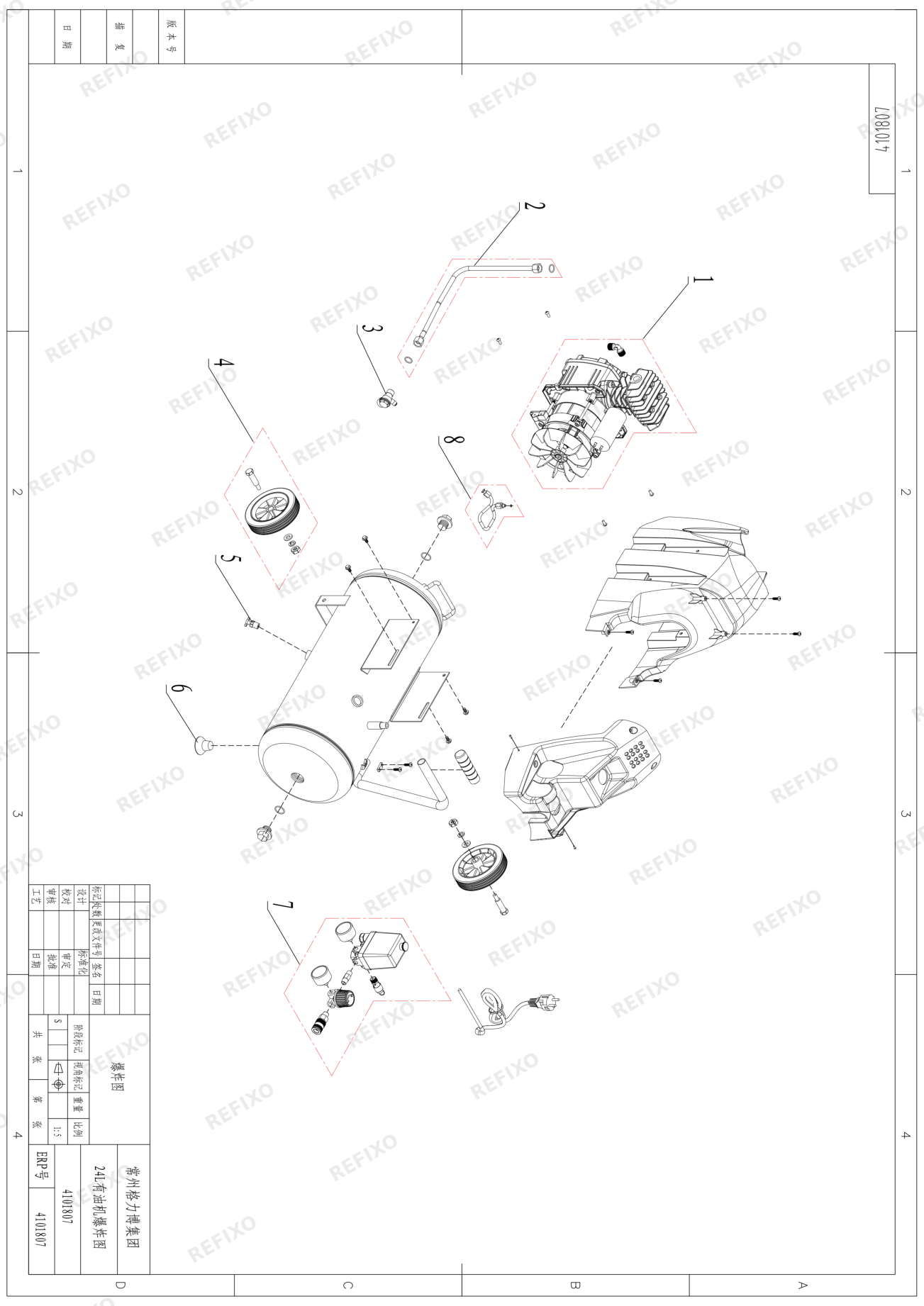 Деталировка Greenworks 4101807 Exploded view — схема запчастей в разборе