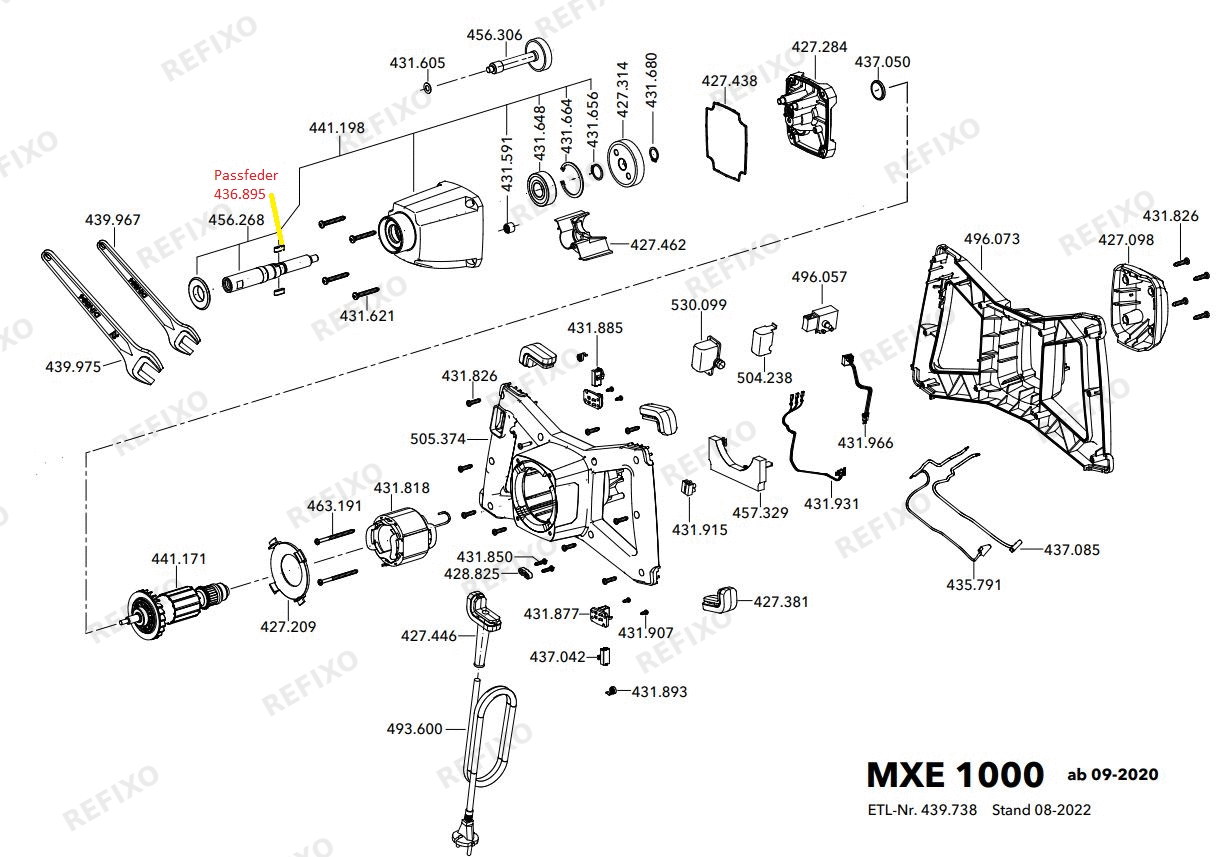 Деталировка Flex MXE 1000 WR2 120 230CEE — схема запчастей в разборе