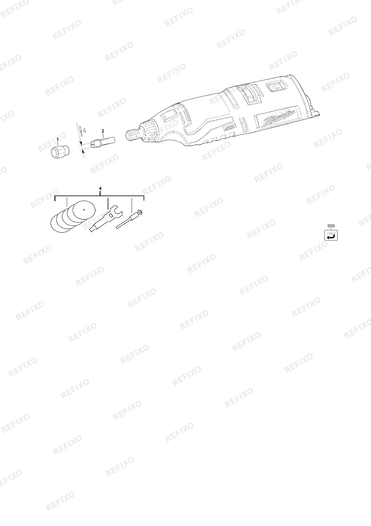Деталировка MILWAUKEE C12RT 0 4933427183 4000431133 — схема запчастей в разборе