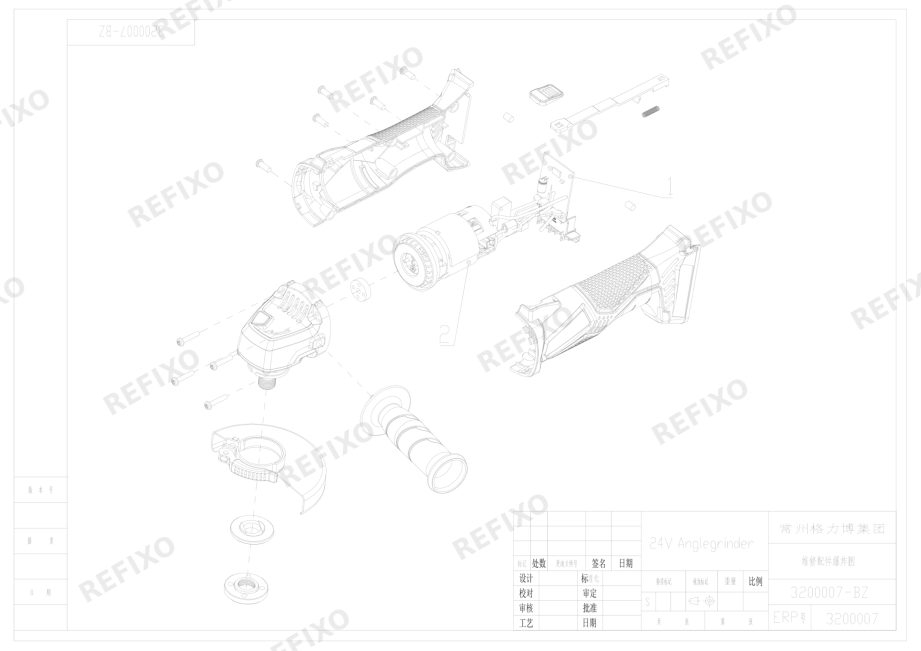 Деталировка Greenworks 3200007-Exploded View — схема запчастей в разборе