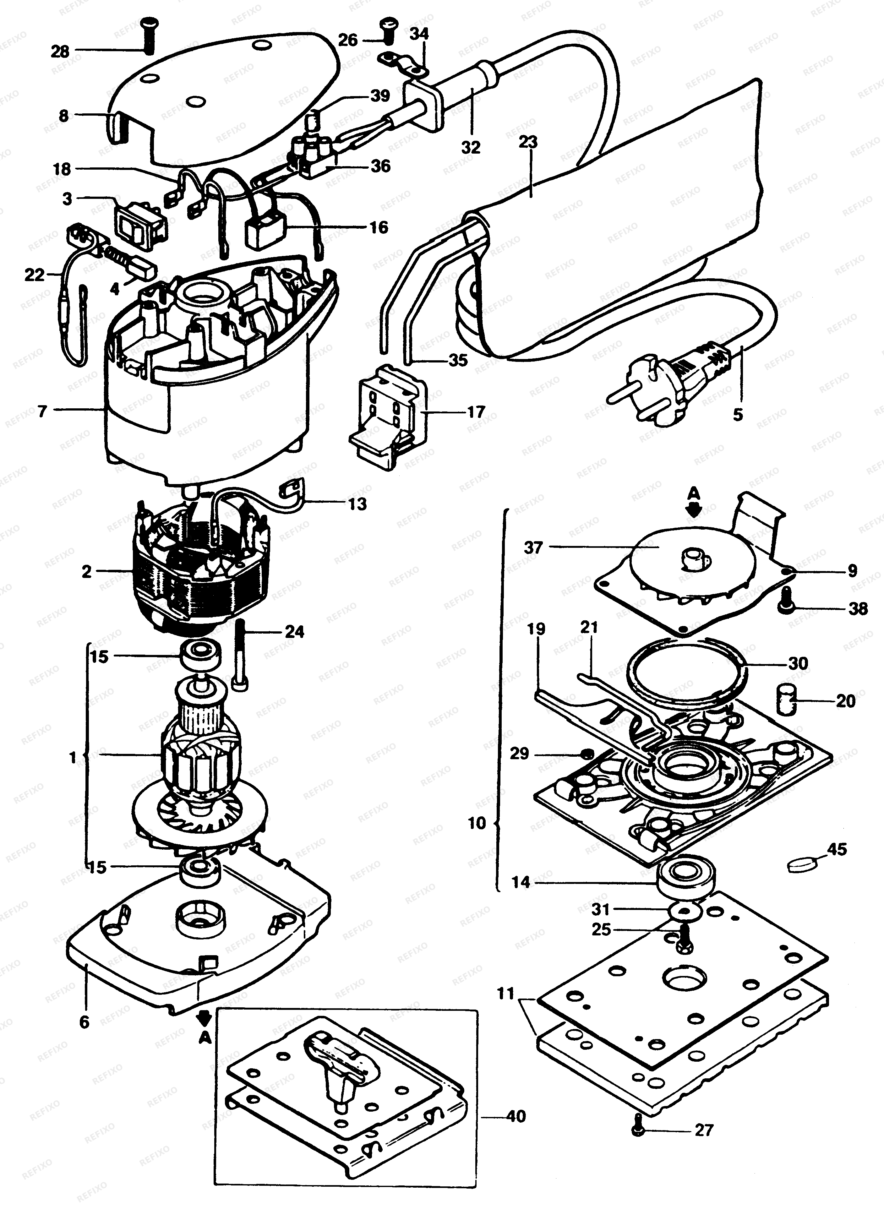 Black&Decker ШЛИФОВАЛЬНЫЙ СТАНОК P6301 — схема запчастей