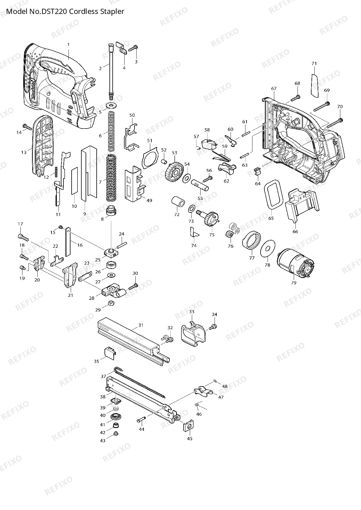 Деталировка MAKITA DST220 — схема запчастей в разборе