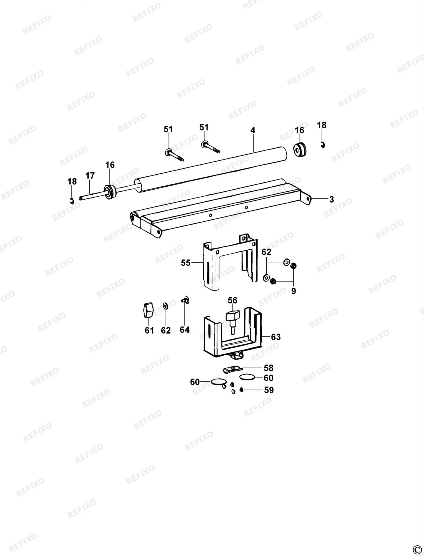 Деталировка DeWalt DE7027-XJ TYPE 1 WALZENHALTERUNG DE7027-XJ DE7027 — схема запчастей в разборе