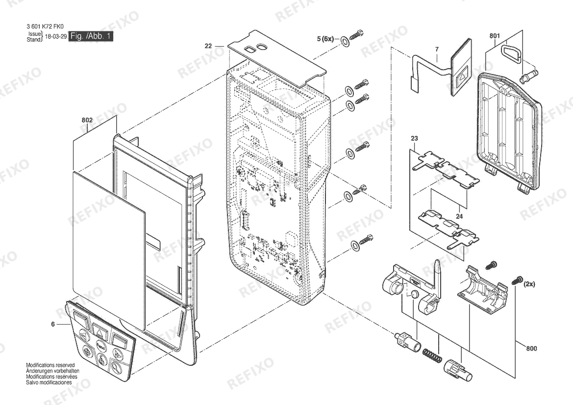 Деталировка Bosch Entfernungsmesser GLM 150 C | 026 - AS (3 601 K72 FK0) — схема запчастей в разборе