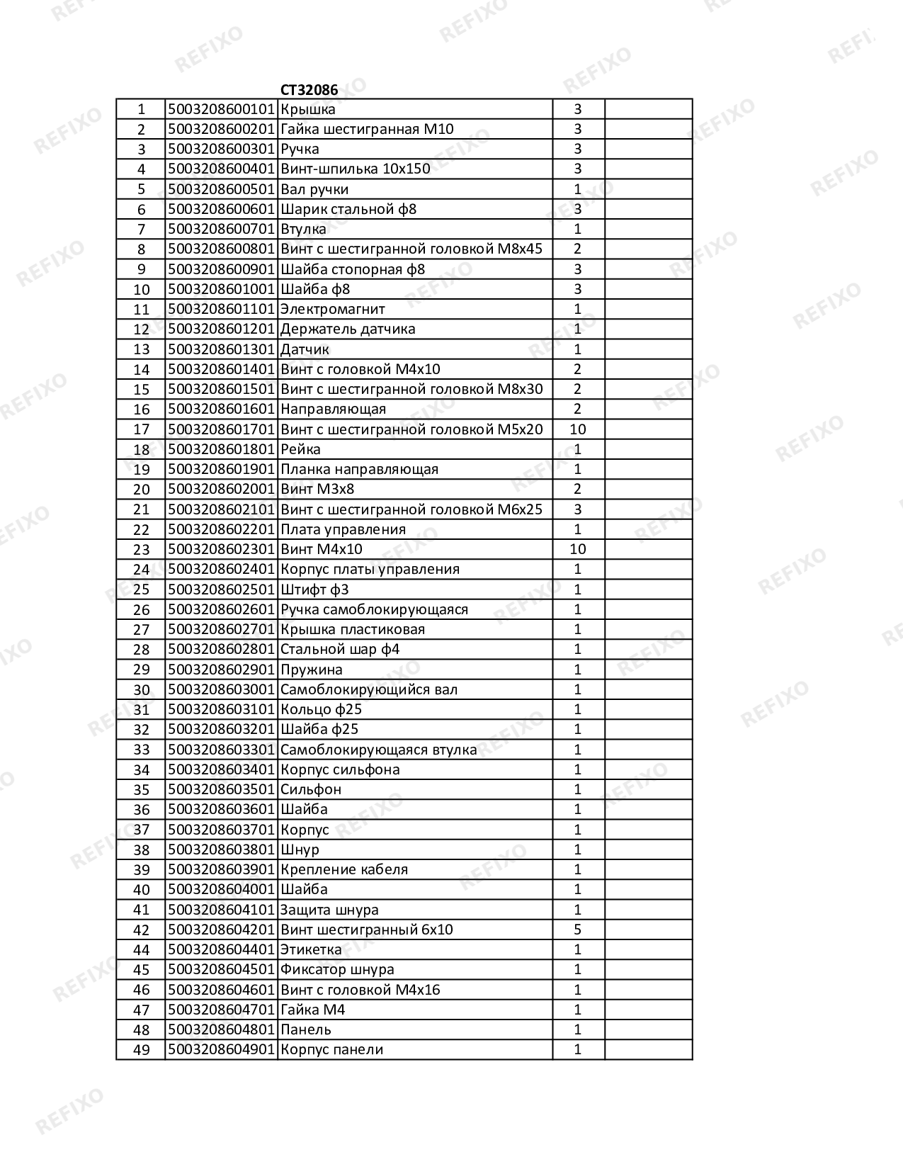 Деталировка CROWN CT32086 — схема запчастей в разборе