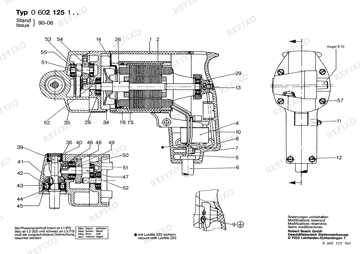 Деталировка Bosch Winkelbohrmaschine HF-WINKELBOHRM (0 602 125 104) — схема запчастей в разборе