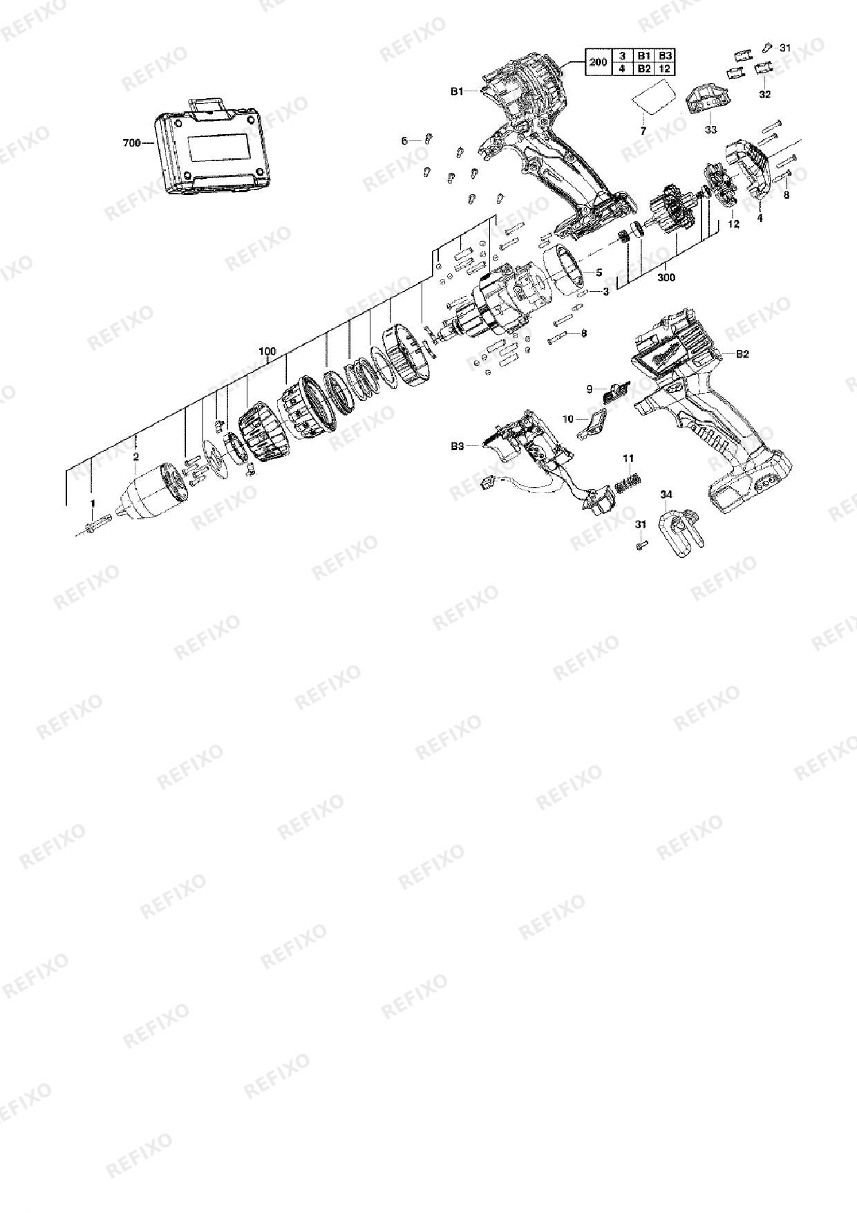 Деталировка MILWAUKEE C18PD 0 4933404986 4000416396 — схема запчастей в разборе