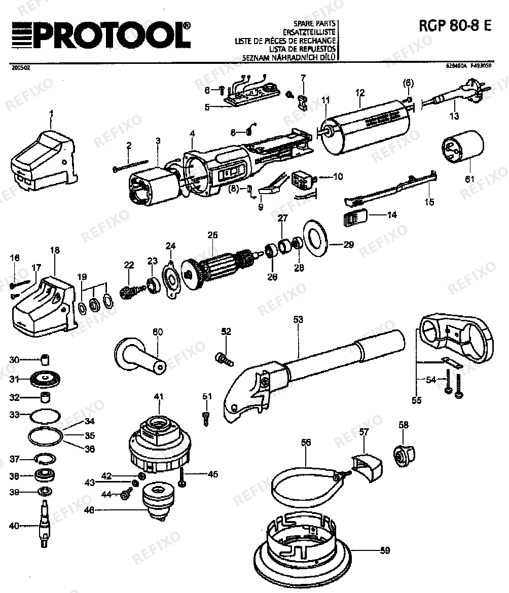 Деталировка Festool RGP 80-8 E - Sanierungsfräse — схема запчастей в разборе