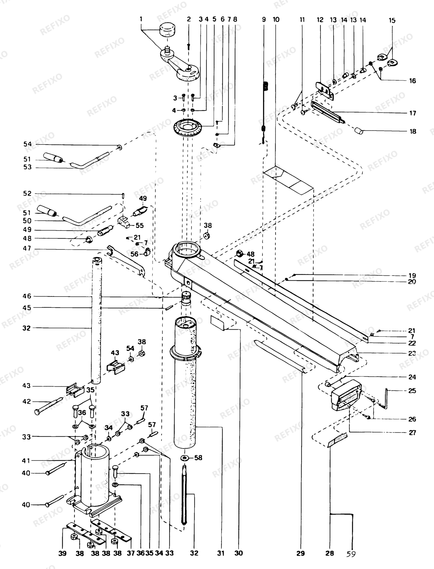 Деталировка DeWalt DW8001----A-XJ TYPE 1 RADIALKREISSÄGE DW8001----A-XJ DW8001----A — схема запчастей в разборе