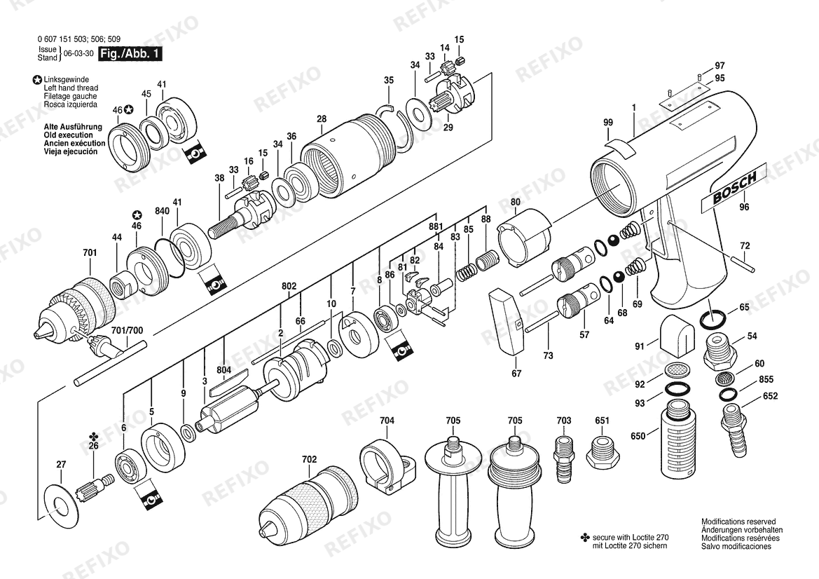 Деталировка Bosch Pw- дрель -Ind 370 WATT-SERIE (0 607 151 506) — схема запчастей в разборе