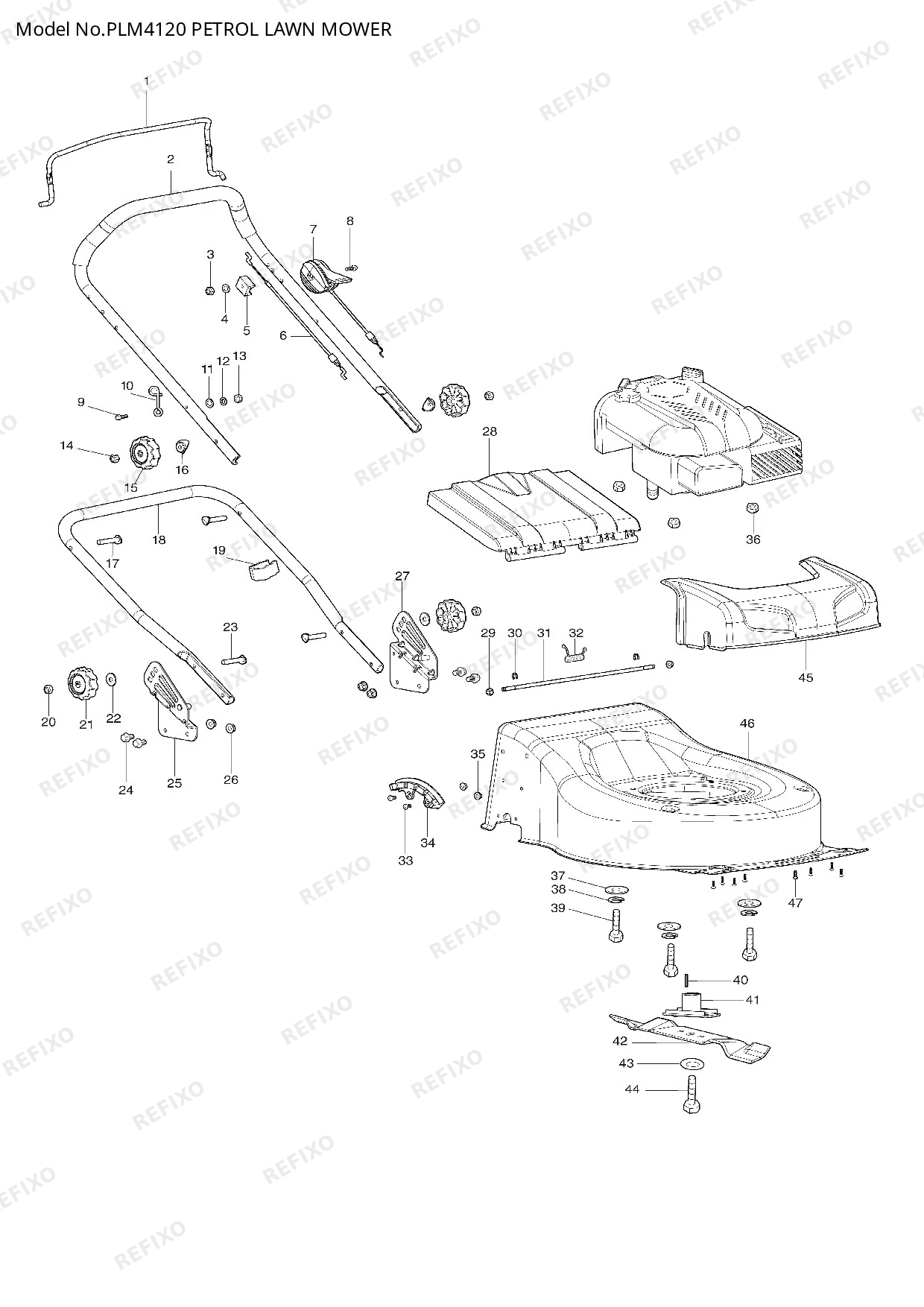 Деталировка MAKITA PLM4120 — схема запчастей в разборе