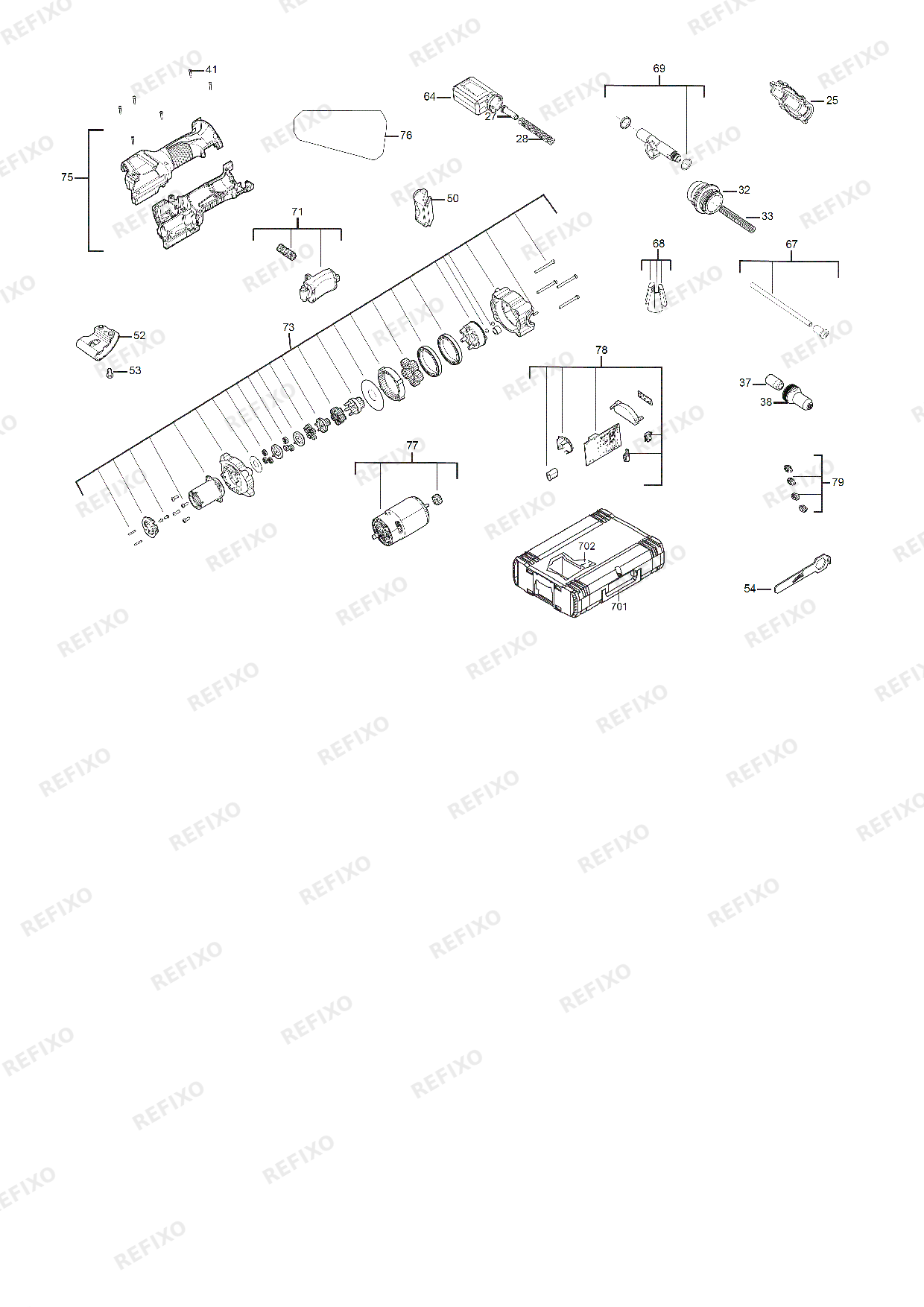 Деталировка MILWAUKEE M12BPRT 0 4933464404 4000467073 — схема запчастей в разборе